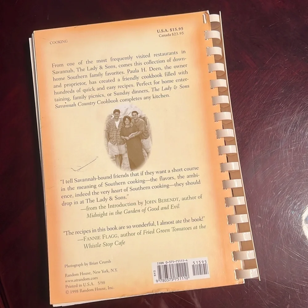 Lady & Sons Spiral Savannah Country Cookbook Paula Deen 1997